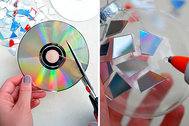 Создаем блестящее мозаичное панно из CD-дисков